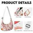 thumbnail image 2 of Vintage Coffee & Cute Peach Print Crossbody Handbag for Women, Retro Smoked Sausage BBQ Food Shoulder Tote, Lightweight Water-Resistant Hobo Purse with Kawaii Pastel Fruit Design, 2 of 5