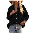 thumbnail image 1 of Womens Color Pocket Corduroy Jacket Long Sleeve Button Down Shirt Collared Jacket, 1 of 6