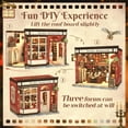 thumbnail image 4 of Thames Bookstore DIY Miniature Dollhouse Kit, 3D Wooden Book Nook with LED Light, for Adults & Teens, 4 of 7