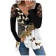 thumbnail image 2 of Pntutb Moda Mujer Hollow Out Cremallera Estampado Cuello en V Camiseta Manga Larga Casual tops Pntutb Pntutb-4619, 2 of 4