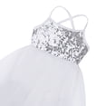 thumbnail image 4 of Vxuxlje Kids Girls' Sequined Ballet Tutu Dress Ballerina Gymnastic Dance Leotard Skirt Camisole Dance Ivory 4XL, 4 of 6