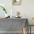 thumbnail image 2 of Costway Polyester Tablecloth Rectangle Table Buffalo Plaid Table Cover 60'' X 126'' Set of 10 Black, 2 of 11