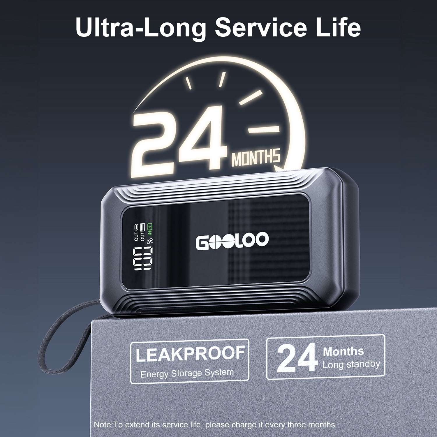 GOOLOO G7X Supersafe Jump Starter, 3000A Car Jump Starter with Built-in USB-C 45W Fast Charging Cable, USB-C PD 45W Power Bank, Safe Battery Booster for 8.5L Gas/6.0L Diesel