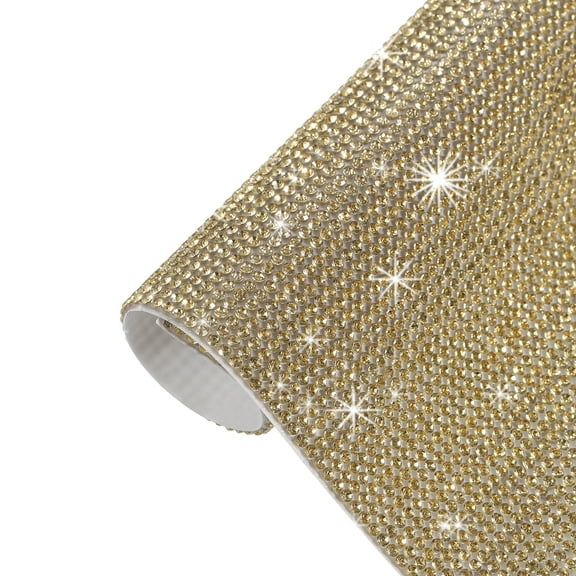 Uxcell Bling Rhinestone Sheet Self Adhesive Sticker 4.72 x 7.87Inch DIY Car Decoration Sticker Light Yellow