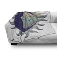 thumbnail image 2 of Magic Moon Soft Flannel Fleece Throw Blanket, Modern Sun and Crescent Design with Oriental Details, Cozy Plush for Indoor and Outdoor Use, 50" x 60", Indigo Pale Teal, by Ambesonne, 2 of 5