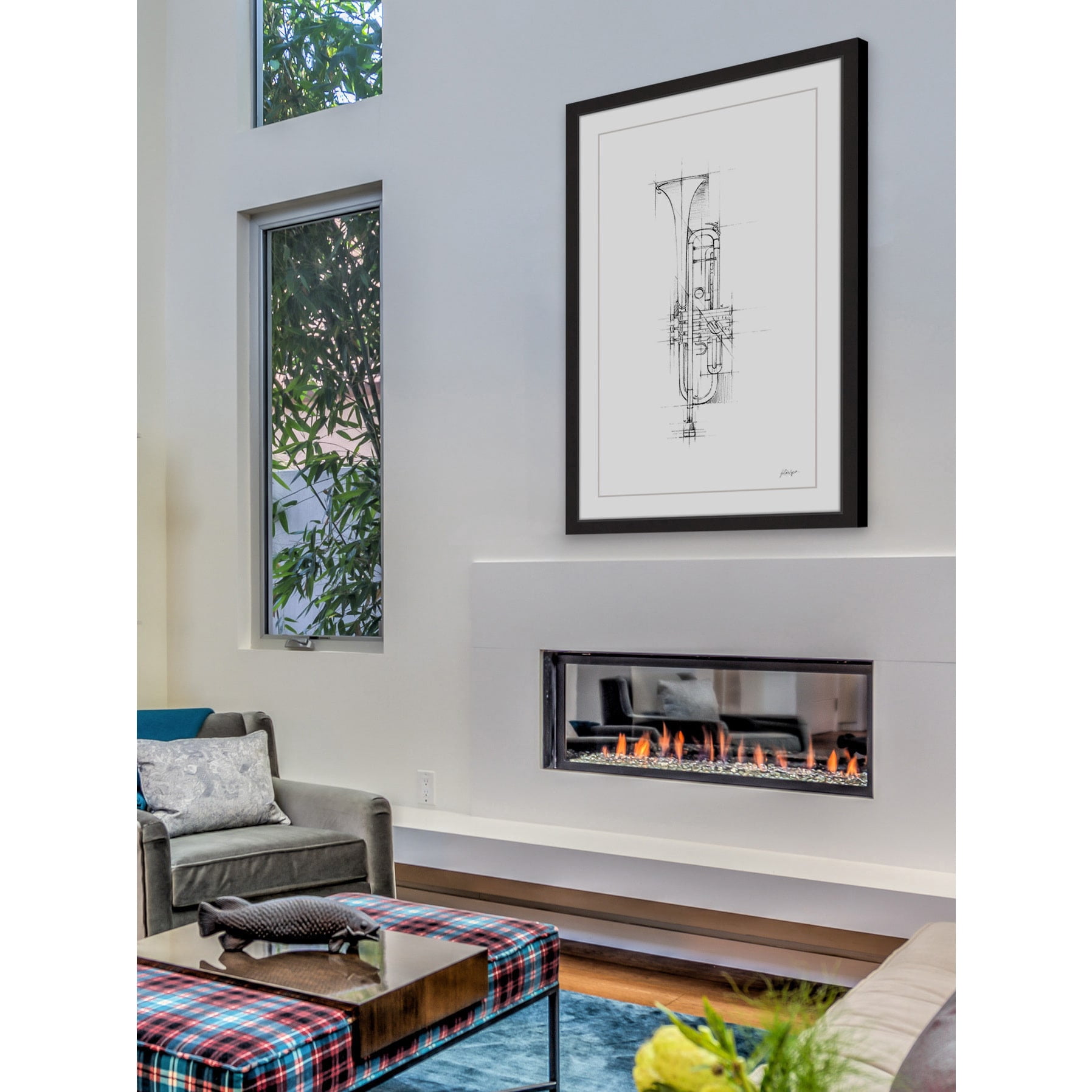Marmont Hill "Trumpet Sketch" Framed Painting Print
