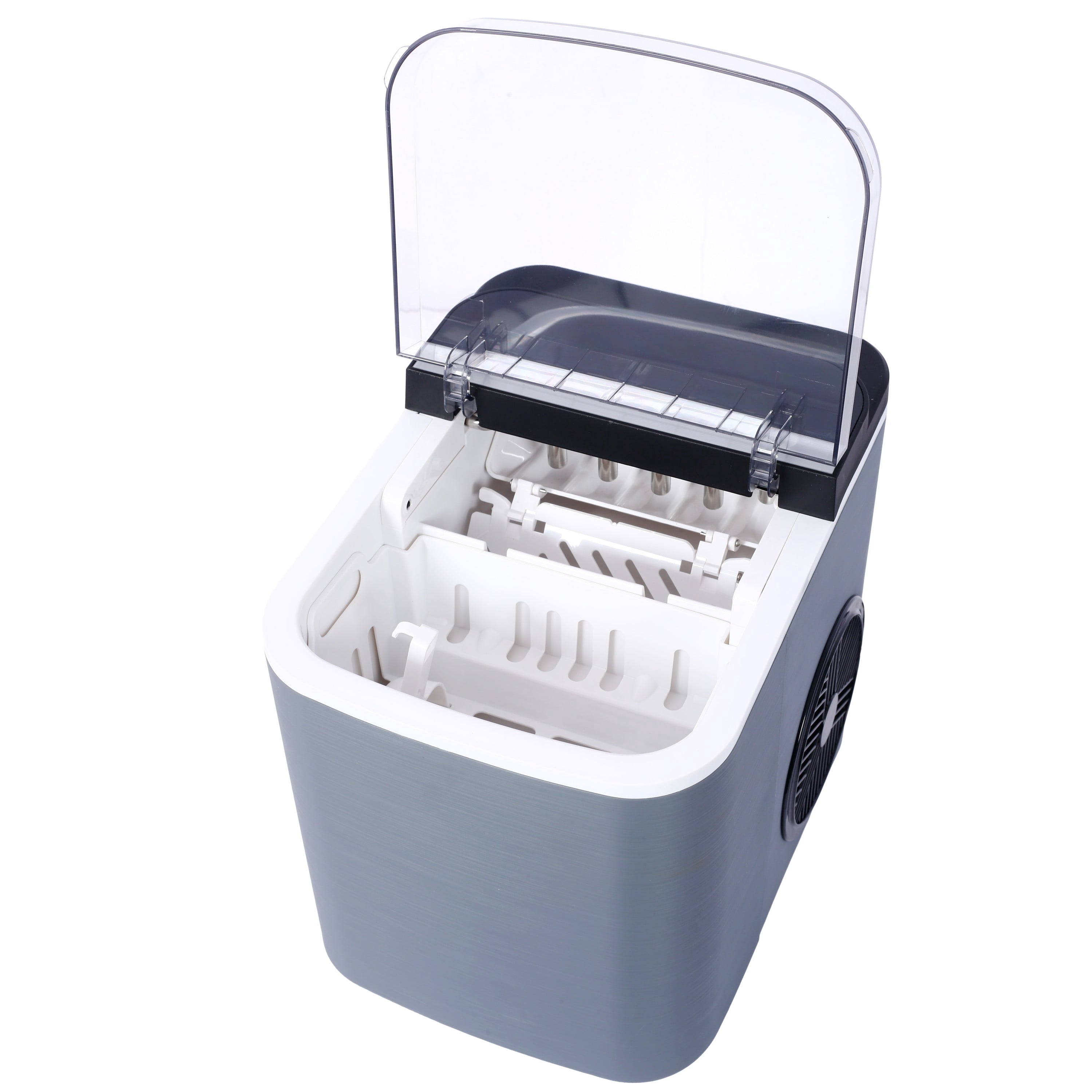Ice Maker Countertop Portable Ice Machine Self-Cleaning 9 Cubes in 6 Mins 26 lbs per Day for Home Kitchen Gray