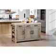 thumbnail image 3 of Cocina Kitchen Island in Natural with Spice Rack and Engineered Wood Top, 3 of 6