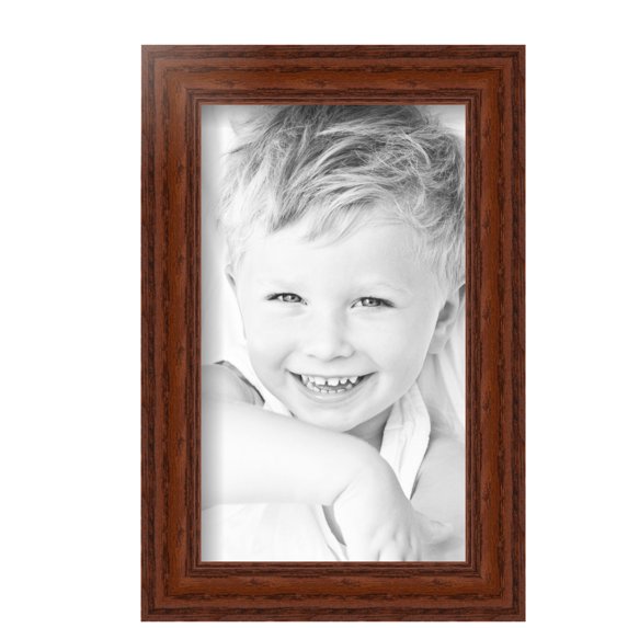 ArtToFrames 6" x 10" Walnut Picture Frame, 6x10 inch Brown Wood Poster Frame (WOM-4086), Pack