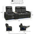 thumbnail image 2 of Seatcraft Luminis LT Zero-Gravity Heat & Massage Italian Leather Home Theater Seating w/ Wireless Charging Console Table, Power Headrest, Power Recline, Row of 3 Right Loveseat, Black, 2 of 9