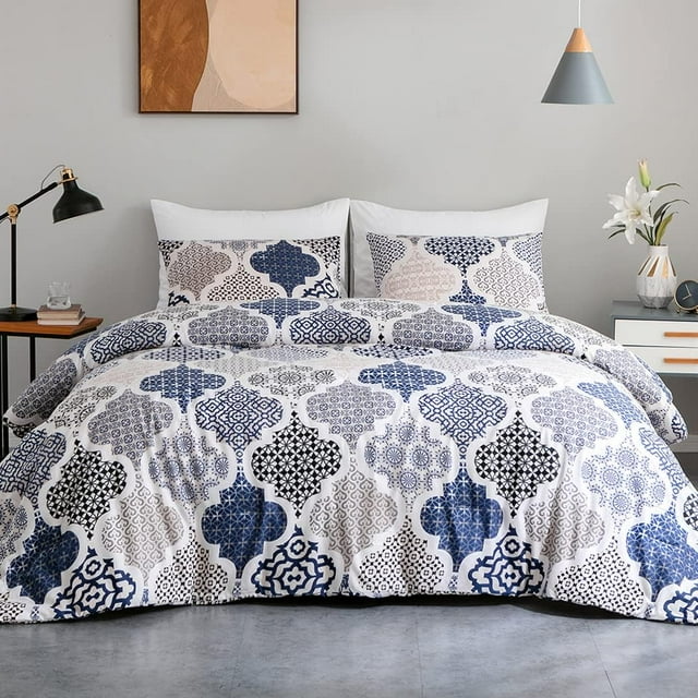 Duvet Cover Queen Ultra Soft Brushed Microfiber Queen Duvet Cover Set Pieces Breathable Queen Bedding Sets with Zipper Closure and Corner Ties Grey Striped