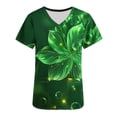 thumbnail image 4 of JURANMO St Patricks Day Outfits for Women Casual V Neck Scrub Tops Summer Short Sleeve Working Uniform Fashion Loose Fit T Shirts Green XXL 90 Percent off Clearance Sale, 4 of 6