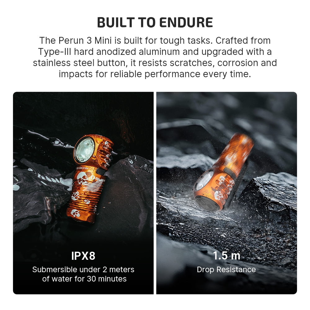 OLIGHT Perun 3 Mini Headlamp 1250 Lumens LED Head Flashlight,Rechargeable Headlight with Red Light Option,Perfect for Working, Hiking, Camping and Climbing（Ghost Blaze）