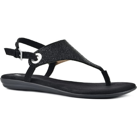 White Mountain Shoes London 2 Womens Sandal 6.5 Black/Multi