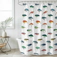 thumbnail image 4 of Colorful Fish Bathroom Shower Curtains with 12 Hooks Polyester Waterproof Shower Curtain for Stalls and Bathtubs Watercolor Cartoon Fishing Decorative Bathroom Privacy Curtain 66x72 Inches, 4 of 9