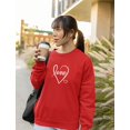 thumbnail image 4 of Tstars Womens Valentine's Day Beautiful Love Cursive Heart Pullover Valentine's Day Cute Gift Idea for Her Wife Women Sweatshirt, 4 of 6