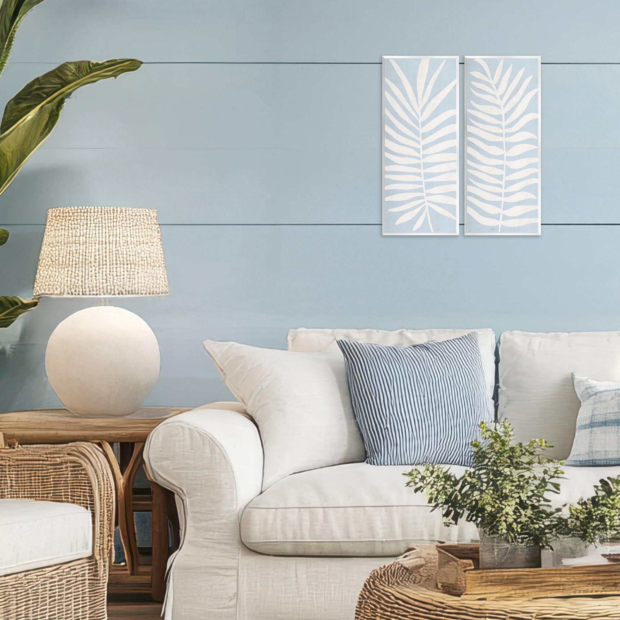 Stupell Industries Soft Palm Leaf Pair 2 Piece Wall Plaque Art Set, design by Natalie Carpentieri