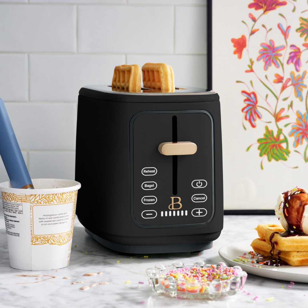 Beautiful 2 Slice Toaster with Touch-Activated Display, Black Sesame by Drew Barrymore - image 3 of 8