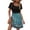 Royal Blue-1, variant on Spring Summer Casual Square Neck Retro Print Sun Dresses Women Women's Mini Dress,Short Sleeves Vacation Dress Beach Dress