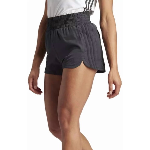 adidas Womens Pacer Training 3-Stripes Woven High-Rise Shorts - 3" Inseam (Black, Medium, M)