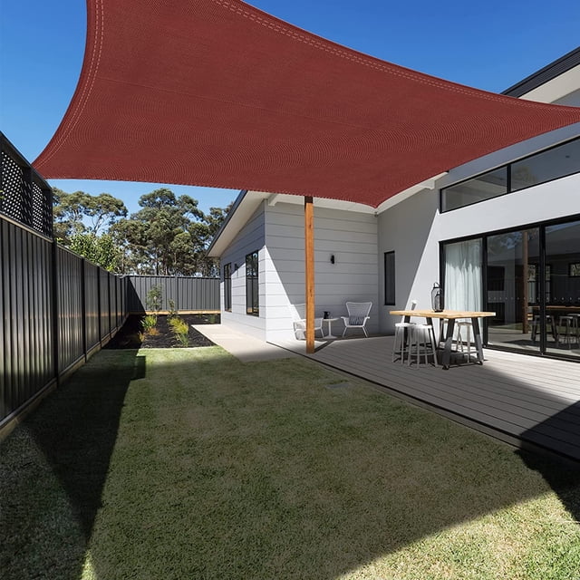 Vela de Sombra Rectangular 4x6m Rojo Ladrillo, Toldo Impermeable Protección UV para Jardín Terraza Patio Exterior Piscina con Cuerda Libre Sincero Electrónica