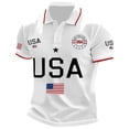 thumbnail image 3 of XINPING Mens 250 Anniversary USA Shirt Menâs USA Graphic Patriotic Polo Shirt, American Flag and Star Print Collared Shirt, 250th Anniversary Independence Day Short Sleeve Casual Top with Red, 3 of 3