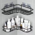 thumbnail image 1 of Juego de 2 estantes de ducha de esquina sin taladrar, estante de baño, soporte de jabón de ducha de acero inoxidable para baño, almacenamiento de cocina (negro), 1 of 1
