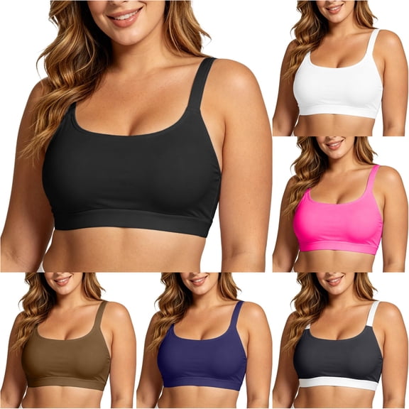 XIAONU Square Neck Swim Bra for Women Wide Strap Pool Summer Swim Bralette