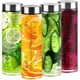 thumbnail image 1 of Botellas de jugo de vidrio Poweco, 600 ml, paquete de 4 con tapas de acero inoxidable, 1 of 6