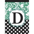 thumbnail image 2 of Monogram P Red White Polka Dot and Filigree Blue 18 x 13 Rectangular Applique Small Garden Flag, 2 of 7