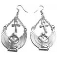 thumbnail image 3 of Lordluxury New Goddess Isis Ancient Egyptian Earrings 14k Yellow Gold Cross Fashion Girlfriend Women Retro Statement Punk Jewellery, 3 of 6