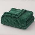 thumbnail image 3 of Whale Flotilla Fuzzy Fleece 50"x70" Throw Blanket for Couch, Fluffy Warm Soft Jacquard Blankets for Fall Winter, Lightweight and Cozy, Deep Green, 3 of 10