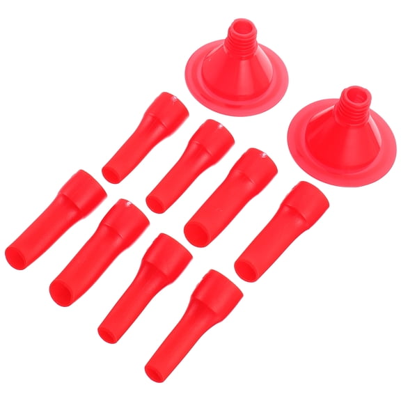 IMIKEYA 10Pcs Red Plastic Caulking Nozzle Sealant Nozzle for Glass Finishing and Glue Removal Tool