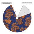 thumbnail image 2 of Lsque Golden Maple on Navy Blue Print Christmas Tree Skirt, Tree Skirt with Ties or Velcro, Perfect for Holiday Decorations, Halloween, and New Year-36", 2 of 7