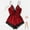 01 Red, variant on for Women Plus Size, Fashion Women Cute Girl V-Neck Lace Splice Bodysuit Sleepwear Bodydoll