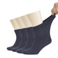 thumbnail image 4 of HUGH UGOLI Men's Cotton Diabetic Ankle Socks, Wide, Thin, Loose Fit and Stretchy, Seamless Toe & Non Binding Top, 8 Pairs, Indigo Blue, Shoe Size: 8-11, 4 of 4