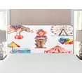 thumbnail image 1 of Circus Headboard, Festive Fun Elements Clown Balloons Ice Cream Cart Watercolor Illustration, Upholstered Decorative Metal Bed Headboard with Memory Foam, Full Size, Multicolor, by Ambesonne, 1 of 4