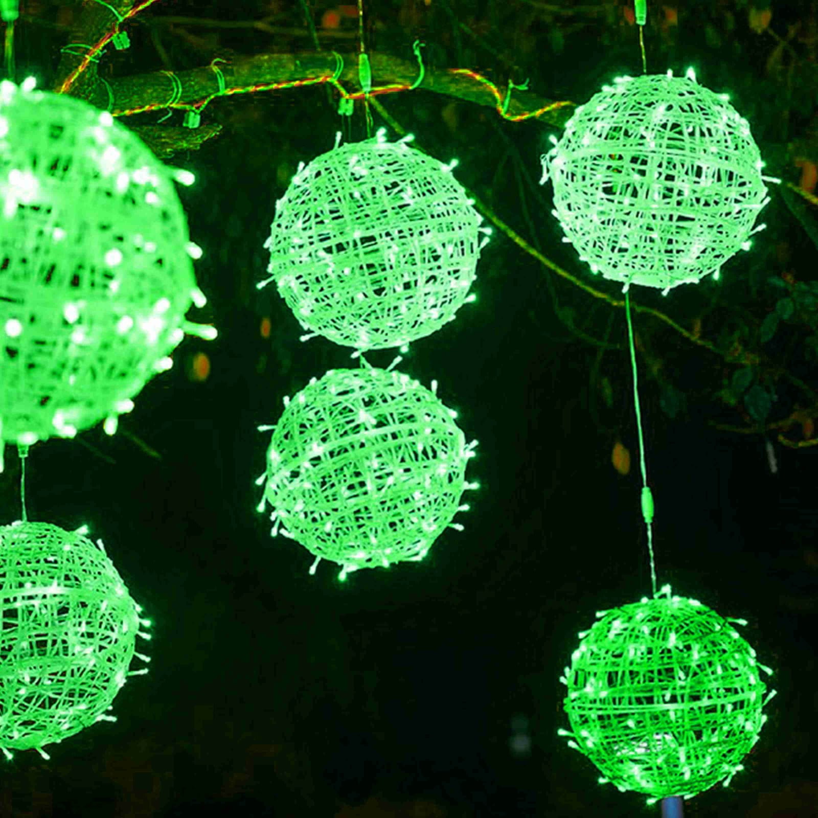 Solar Christmas Ball Lights for Tree Outdoor Lights Solar Sphere String Lights Outside for Window Garden Yard Porch Wedding Party Decorations(4 Pcs)