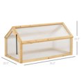 thumbnail image 3 of Outsunny Wooden Cold Frame Greenhouse Garden Portable Raised Planter with Openable Top for Indoor, Outdoor, Flowers, Vegetables, Plants, 35.5" x 20.5" x 19.5", Light Brown, 3 of 10
