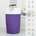 thumbnail image 2 of Sea Team 90L Large Size Collapsible Laundry Hamper, Waterproof Laundry Basket with Foam Padded Aluminum Handles, Portable Storage Basket for Laundromat Home Storage, Purple, 2 of 6