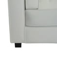 thumbnail image 5 of Velvet Upholstered 3-Seater Sofa with Removable Cushions, White, 5 of 9