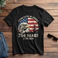 thumbnail image 3 of GHUALURU Men's Patriotic Eagle 250 Years T-Shirt, 1776-2026 USA Flag Graphic Cotton Tee, America Anniversary Shirt,Black,2XL, 3 of 6