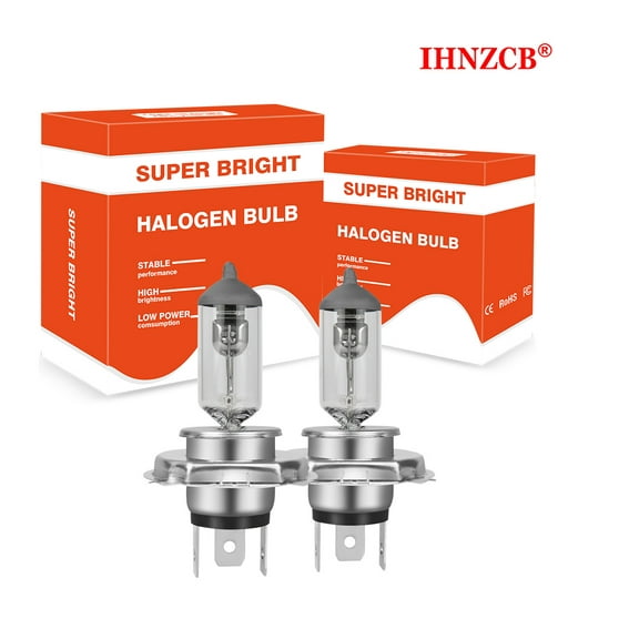 IHNZCB H4 Halogen Headlight Bulb High Low Beam Lamp Replacement 3400K Super Bright White Pack of 2