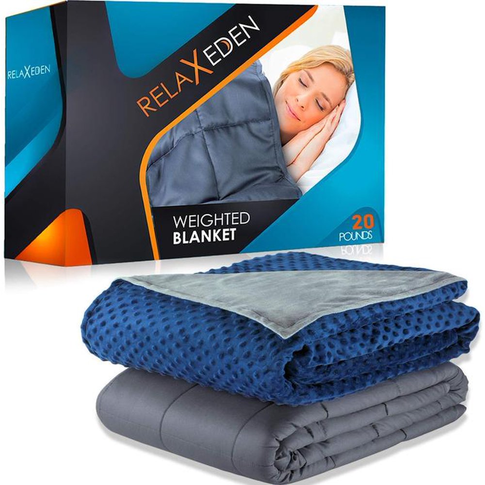 Relax Eden Weighted Blanket 20 LBS with Blue Cover