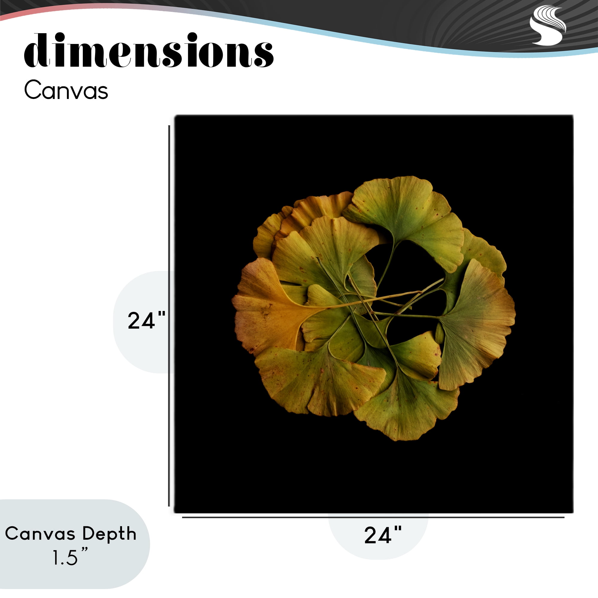 Stupell Industries Overlapping Ginkgo Leaves Canvas Wall Art, design by Beth Adoette
