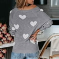 thumbnail image 4 of Aoochasliy Womens Sweaters Pullover Clearance Oversized V Neck Love Printing Casual Loose Knit Tops, 4 of 5