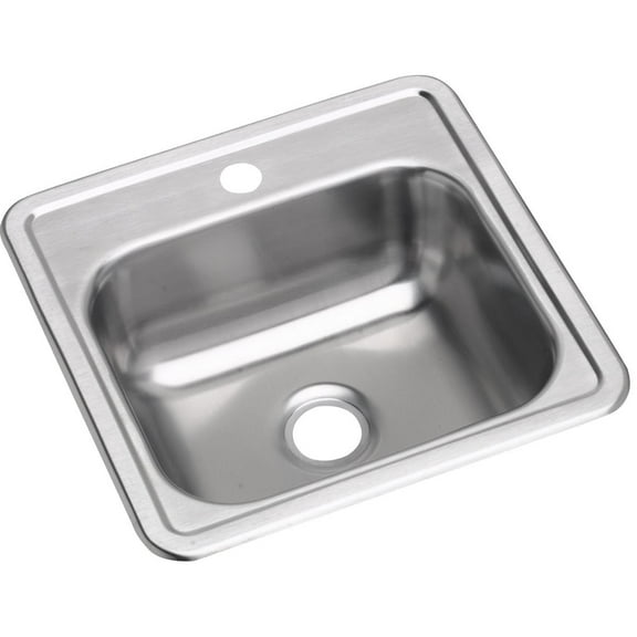 Elkay Dayton Stainless Steel 15" x 15" x 5-3/16", Single Bowl Drop-in Bar Sink