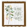 thumbnail image 3 of Ambesonne Saying Shower Curtain, Mindfulness Flying Birds, 69"Wx84"L, Forest Green Brown, 3 of 5