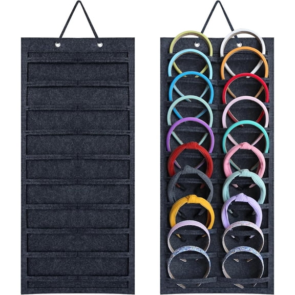 2pcs Hanging Headband Holder Organizer for women, Wall-mount Headband Storage Display for Women, Head Band Hair Accessories Organizer On Wall, Door, Wardrobe
