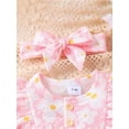 thumbnail image 4 of Bagilaanoe Newborn Baby Girl Summer Rompers Floral Print Fly Sleeve Bodysuits + Headband 3M 6M 9M 12M 18M Infant Ruffles One Piece Jumpsuit, 4 of 9